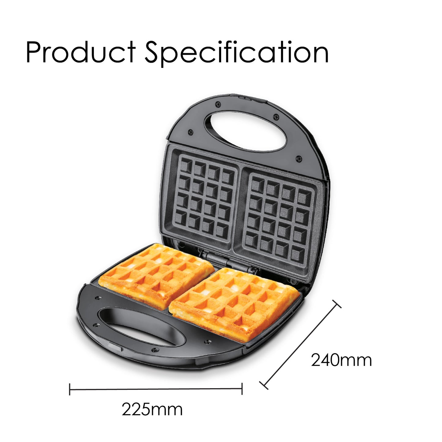 Double-sided Heating Electric Waffle maker with Non-stick coating plate (PPT252) - PowerPacSG