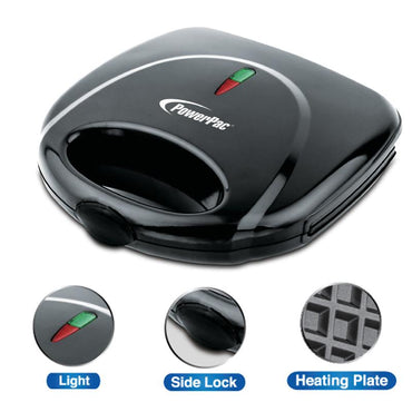 Double-sided Heating Electric Waffle maker with Non-stick coating plate (PPT252) - PowerPacSG