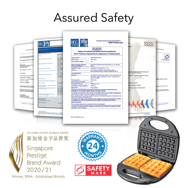 Waffle maker, 2 Slice Waffle Maker with Non-stick coating plate (PPT252)