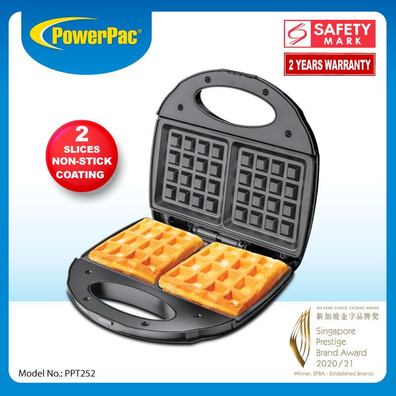 Waffle maker, 2 Slice Waffle Maker with Non-stick coating plate (PPT252)