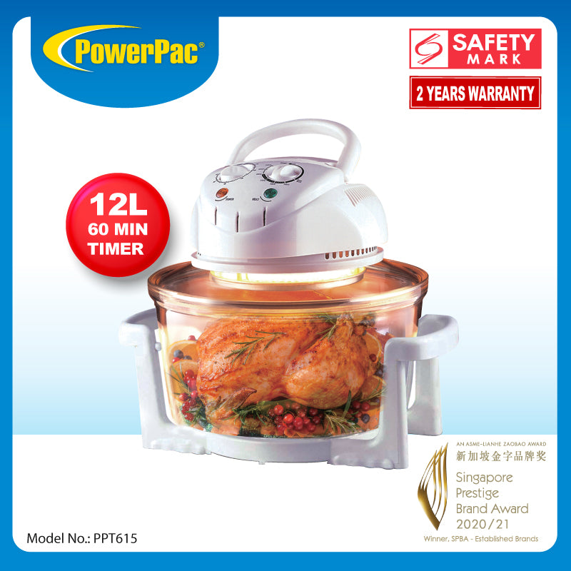 Convection Oven, Halogen Oven, Grill Roaster Oven 12L &amp; Timer (PPT615)