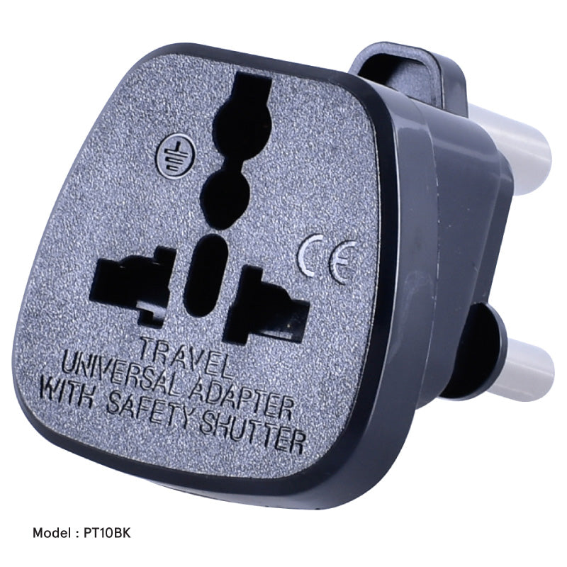 15amp Multi Travel Adapter (PT10BK) South Africa- Black