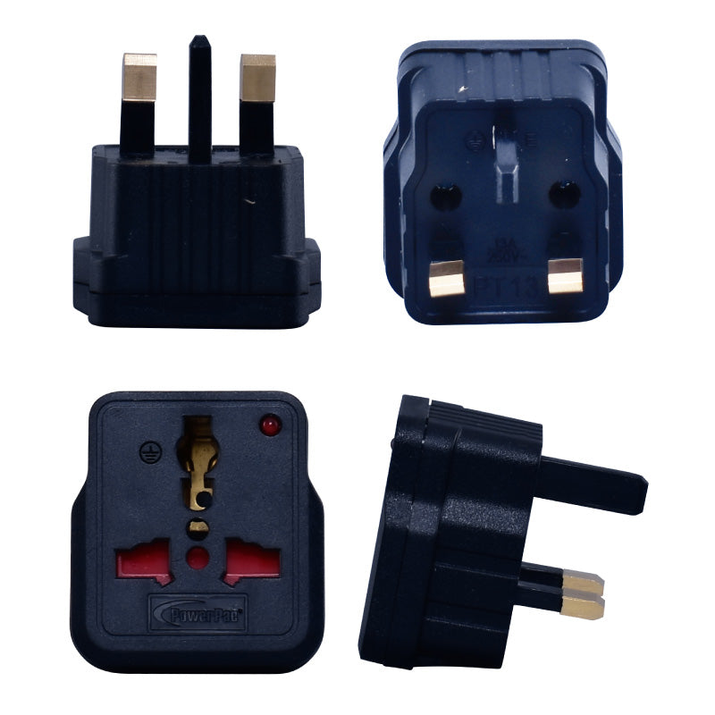 Multi Adapter with 3-Pin Plug – Multi Sockets, Travel Adapter, Neon LED, PT13WH