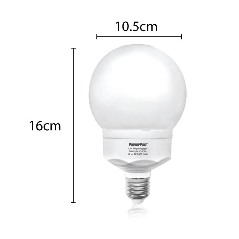 2 Pieces x PowerPac 18W / E27 Energy Saving Bulb (SGB21ES/SGB21ESWW) - PowerPacSG