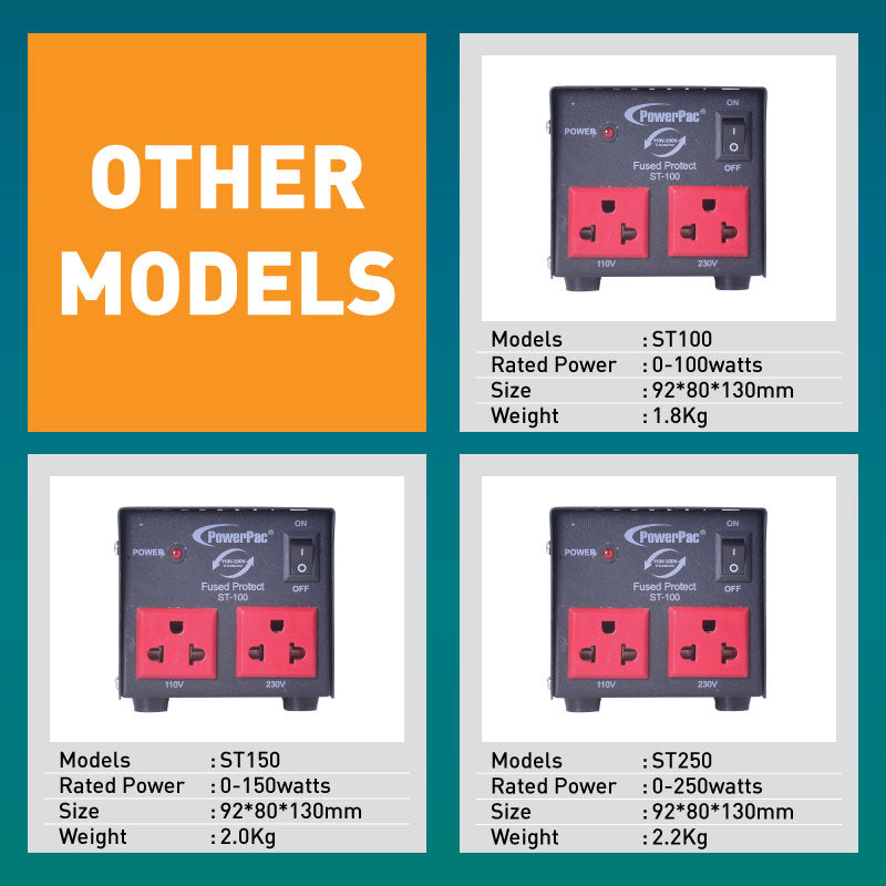 2000W Heavy Duty Step Up & Down Voltage Converter Transformer 110V / 220V Voltage Regulator (ST2000) - PowerPacSG