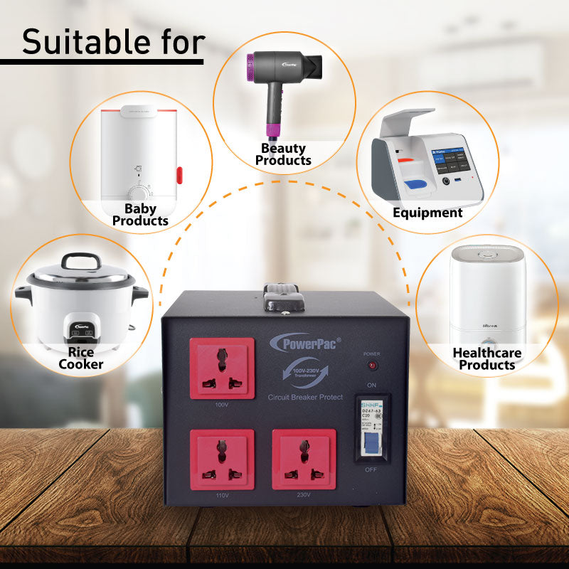 5000W Heavy Duty Step Up & Down Voltage Converter Transformer 110V / 220V Voltage Regulator (ST5000) - PowerPacSG