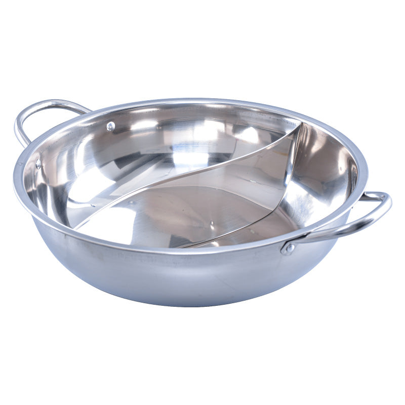 Stainless Steel Yuan Yang Pot / 鸳鸯锅 with Glass Lid 32CM (YYPOT)