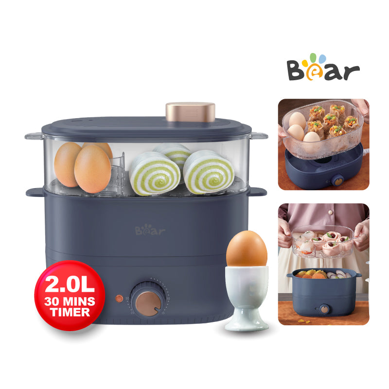 Bear Egg Steamer, Food Steamer 2.0L Multi function 2 Tier Food Steamer (ZDQ-B06G1)