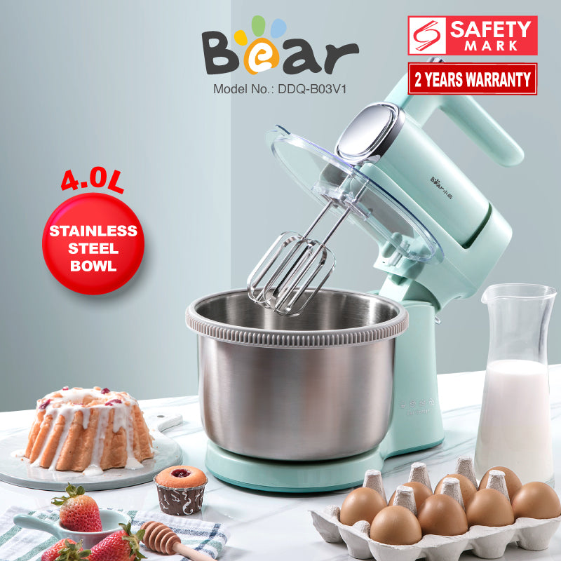 Bear Digital Stand Mixer With Stainless Steel Bowl Hand Mixer (DDQ-B03V1)