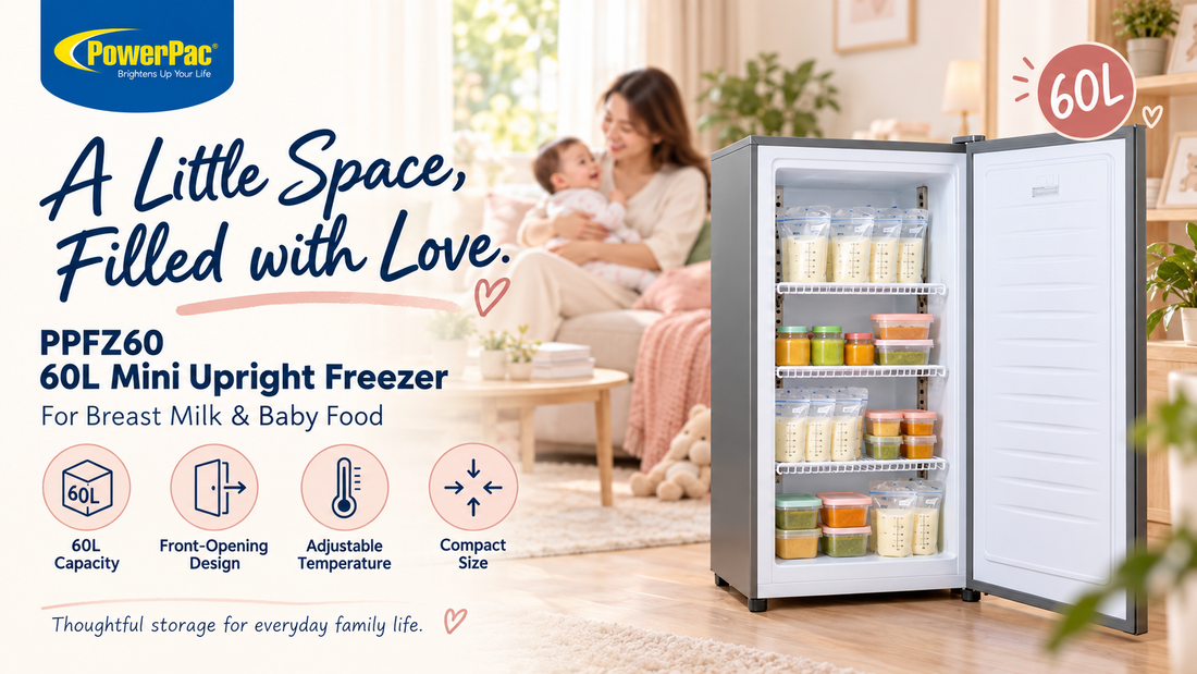 PowerPac Chest freezer, Mini freezer, Hygienic, Freezer for Breast Milk 60L (PPFZ60) Singapore 2026