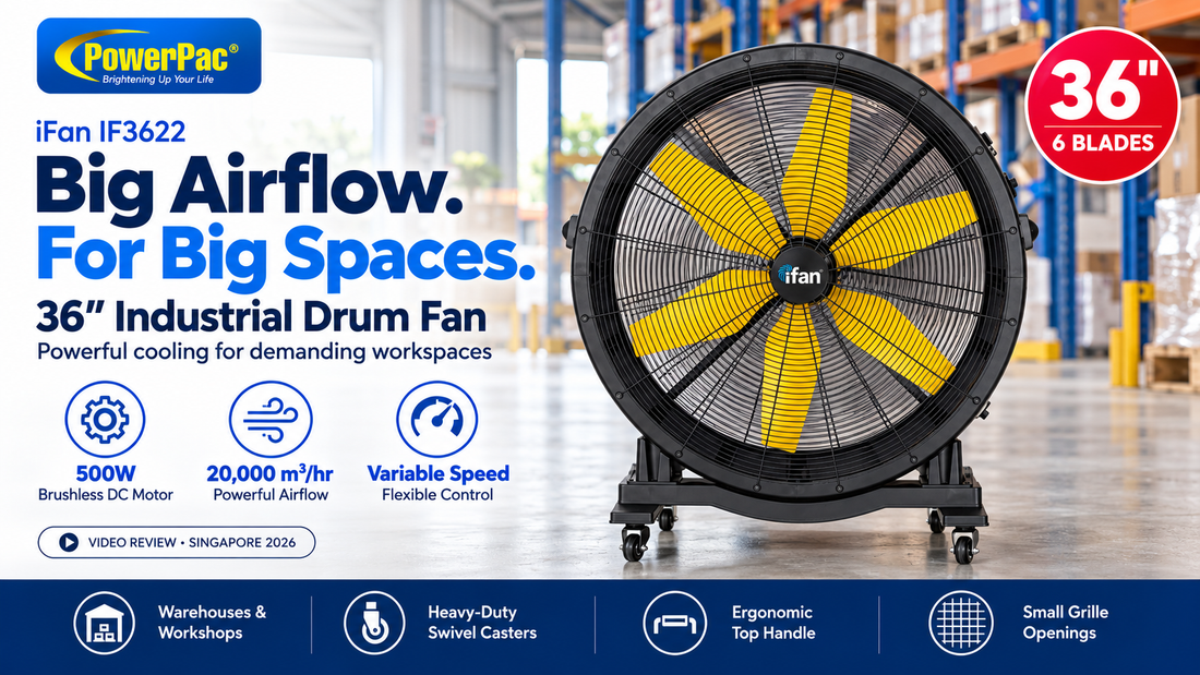 iFan 36” Big Industrial Drum Fan (IF3622) Video Review — Singapore 2026