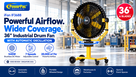 iFan 36” Industrial Drum Fan Video Review — Singapore 2026