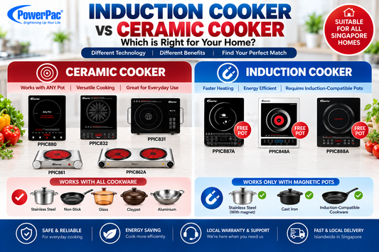 Induction Cooker vs Ceramic Cooker Singapore 2026 | PowerPac Guide
