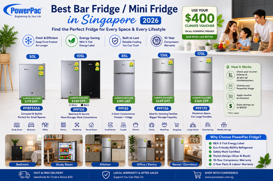 Best Bar Fridge & Refrigerator Singapore 2026 | PowerPac Buying Guide