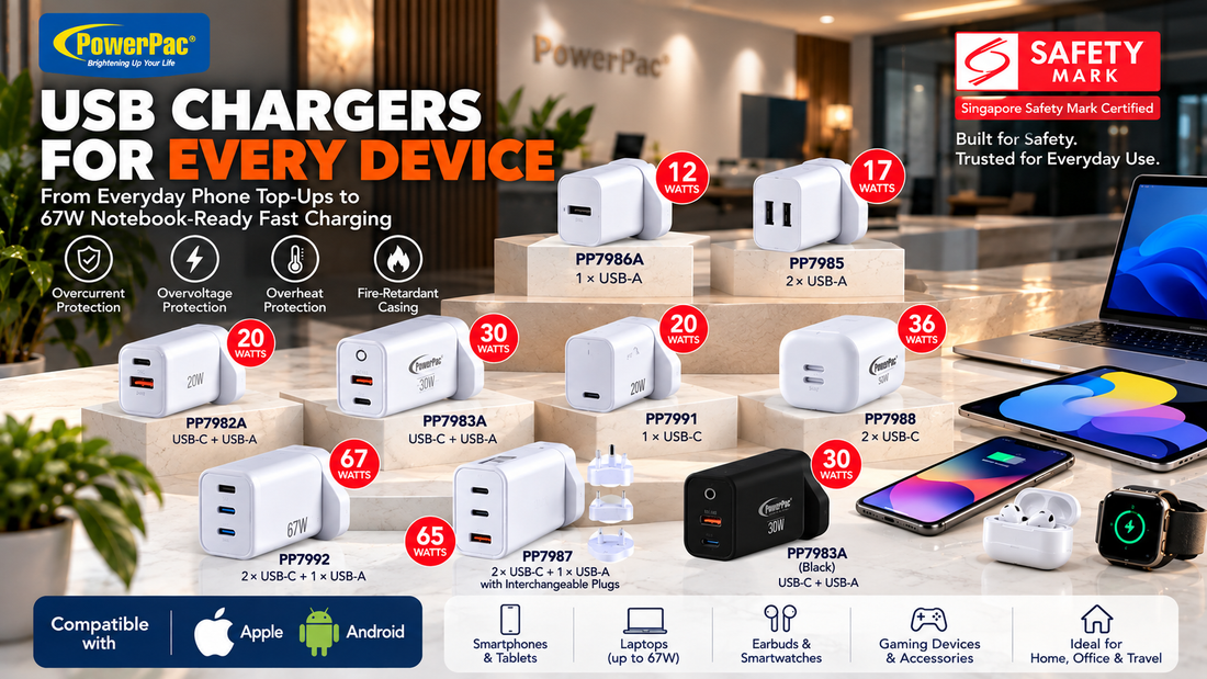 Best USB Chargers Singapore 2026 | PowerPac Fast Charging Guide