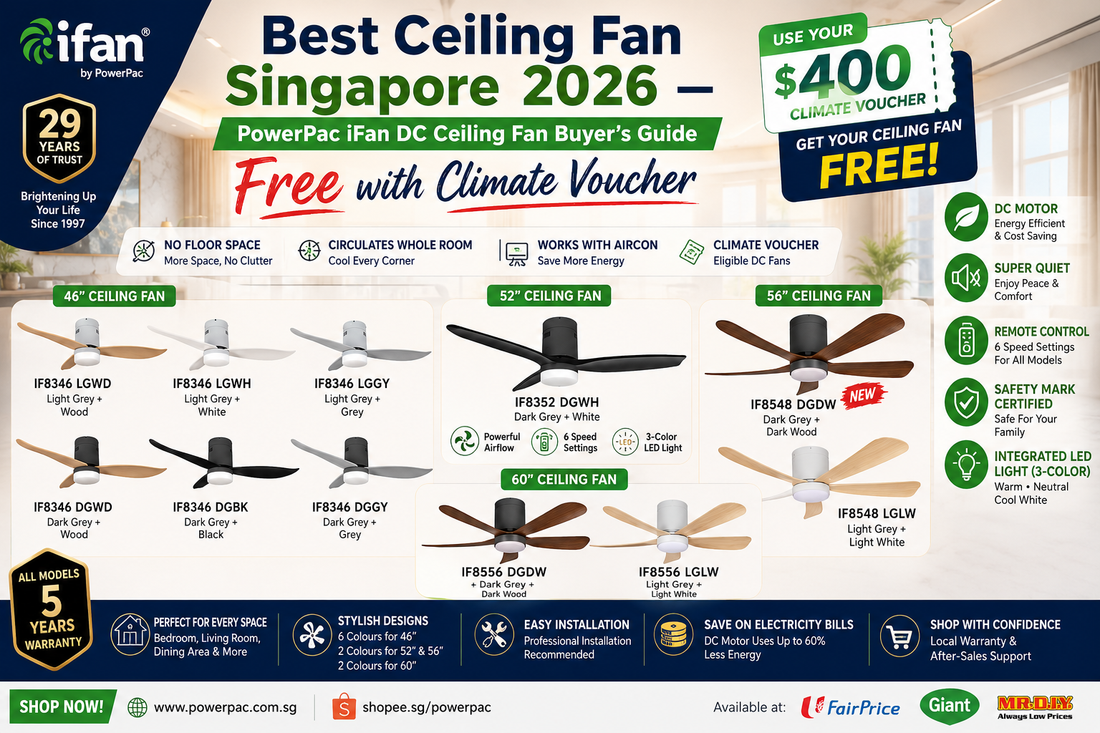 Best Ceiling Fan Singapore 2026 — PowerPac iFan Buying Guide