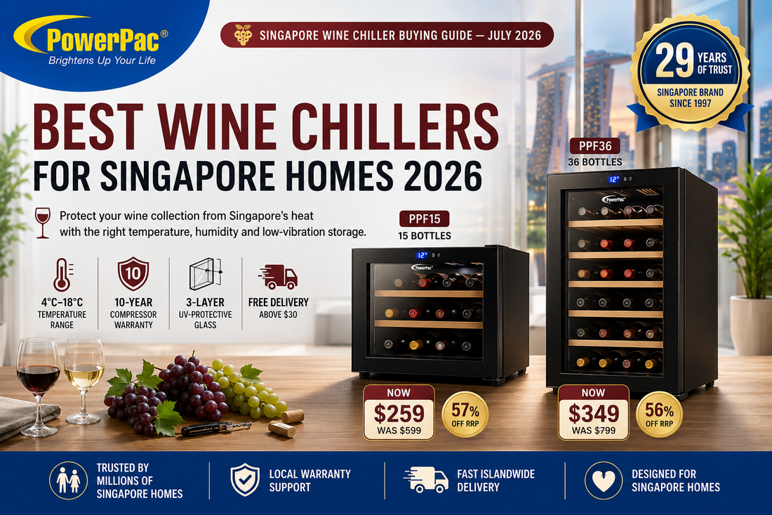Best Wine Chillers Singapore 2026 — PowerPac PPF15 vs PPF36 Buying Guide