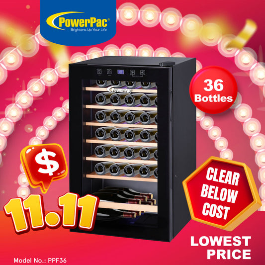 Wine Chiller With Compressor 36 Bottles (PPF36)