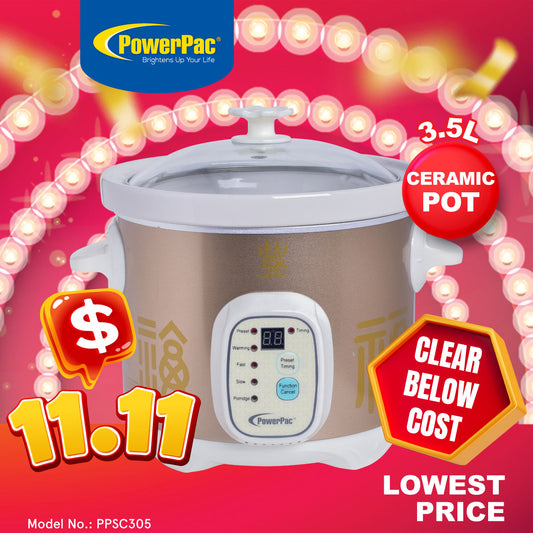 3.5L Digital Slow Cooker with Ceramic Pot (PPSC305)