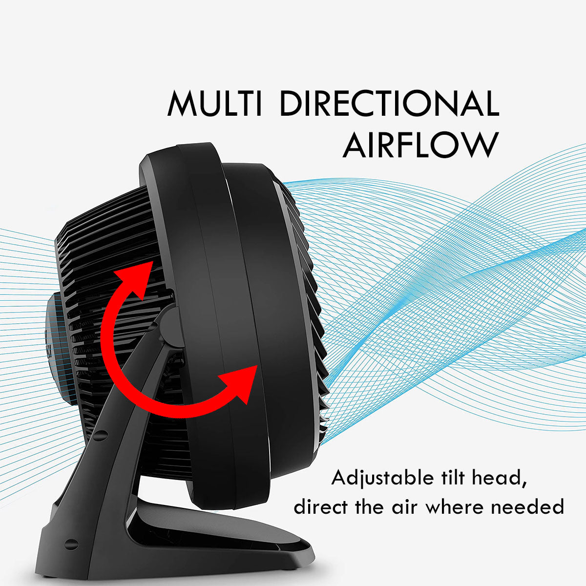Vornado Whole Room Air Circulator – Powerful Vortex Action, 75-ft wind, Adjustable Tilt, Desk/Floor Fan, 3-Speed, black, 62-AN
