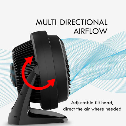 Vornado Whole Room Air Circulator – Powerful Vortex Action, 75-ft wind, Adjustable Tilt, Desk/Floor Fan, 3-Speed, black, 62-AN