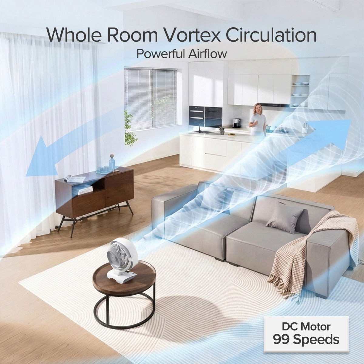[CLIMATE VOUCHER $400] Vornado Energy Smart™ Air Circulator – Remote Control, Vortex Action, DC motor, Oscillation, Timer, 99-Speed, white, 6303DC