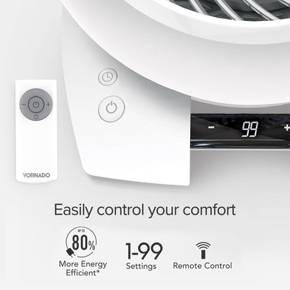 [CLIMATE VOUCHER $400] Vornado Energy Smart™ Air Circulator – Remote Control, Vortex Action, DC motor, Oscillation, Timer, 99-Speed, white, 6303DC