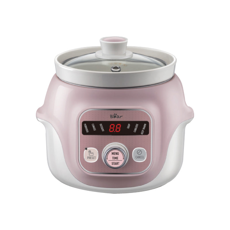 AR+COOK Multi Purpose Slow Cooker 1.5 Capacity Pink Ceramic Pot