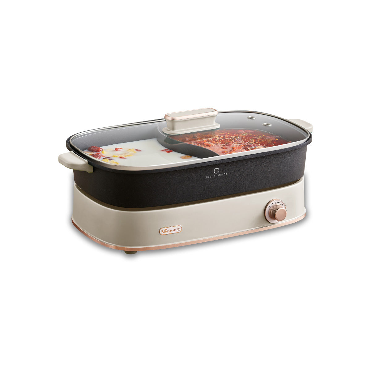 Bear Steamboat & BBQ Grill, Multi Cooker with 6L YuanYang Non-stick Pot (DHG-D65A1)