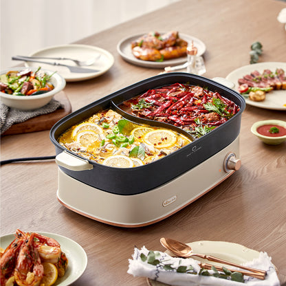 Bear Steamboat & BBQ Grill, Multi Cooker with 6L YuanYang Non-stick Pot (DHG-D65A1)