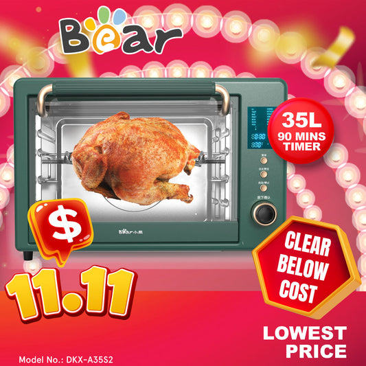 Bear 35L Digital Oven With Rotisserie & 11 Preset Functions (DKX-A35S2)