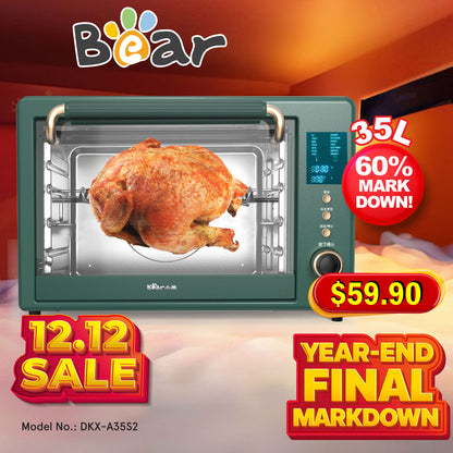 Bear 35L Digital Oven With Rotisserie & 11 Preset Functions (DKX-A35S2)