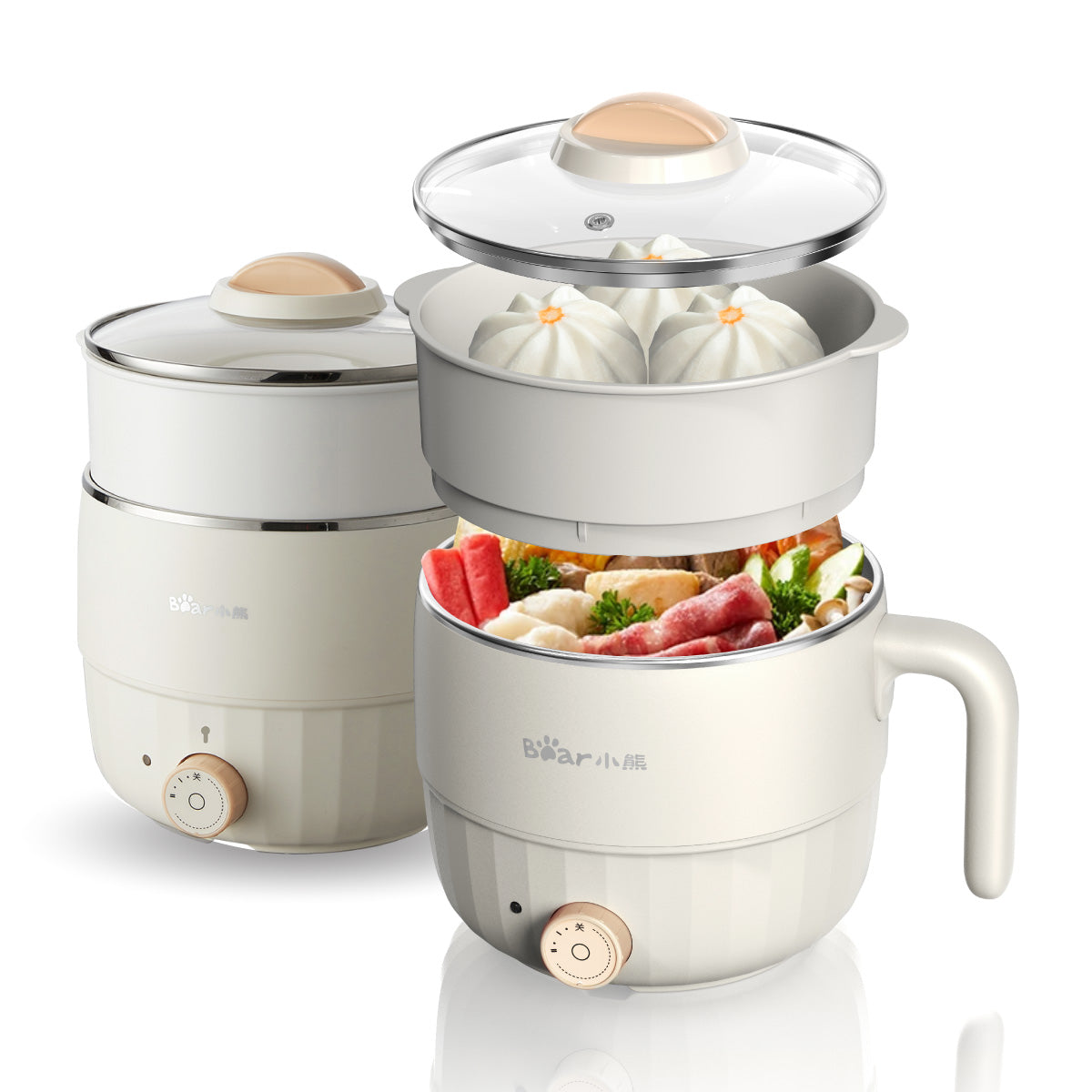 Bear Multi Cooker 1.2L steamboat noodle cooker and Food Steamer (DRG-F12H2)