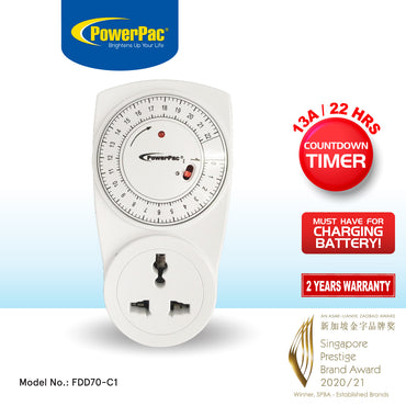 Countdown Timer, Timer Plug Socket 22 hrs for 13A Multi Socket (FDD70-C1)