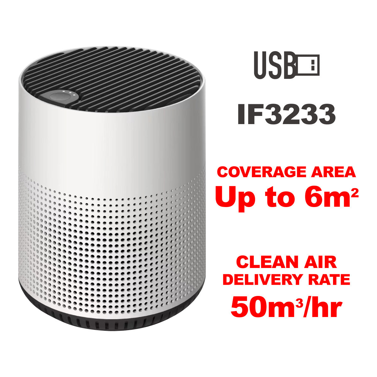 iFan Air purifier HEPA filter, USB Air Purifier, Desk Top Air Purifier , Mini Air Purifier(IF3233)