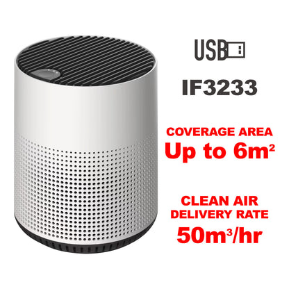 iFan Air purifier HEPA filter, USB Air Purifier, Desk Top Air Purifier , Mini Air Purifier(IF3233)