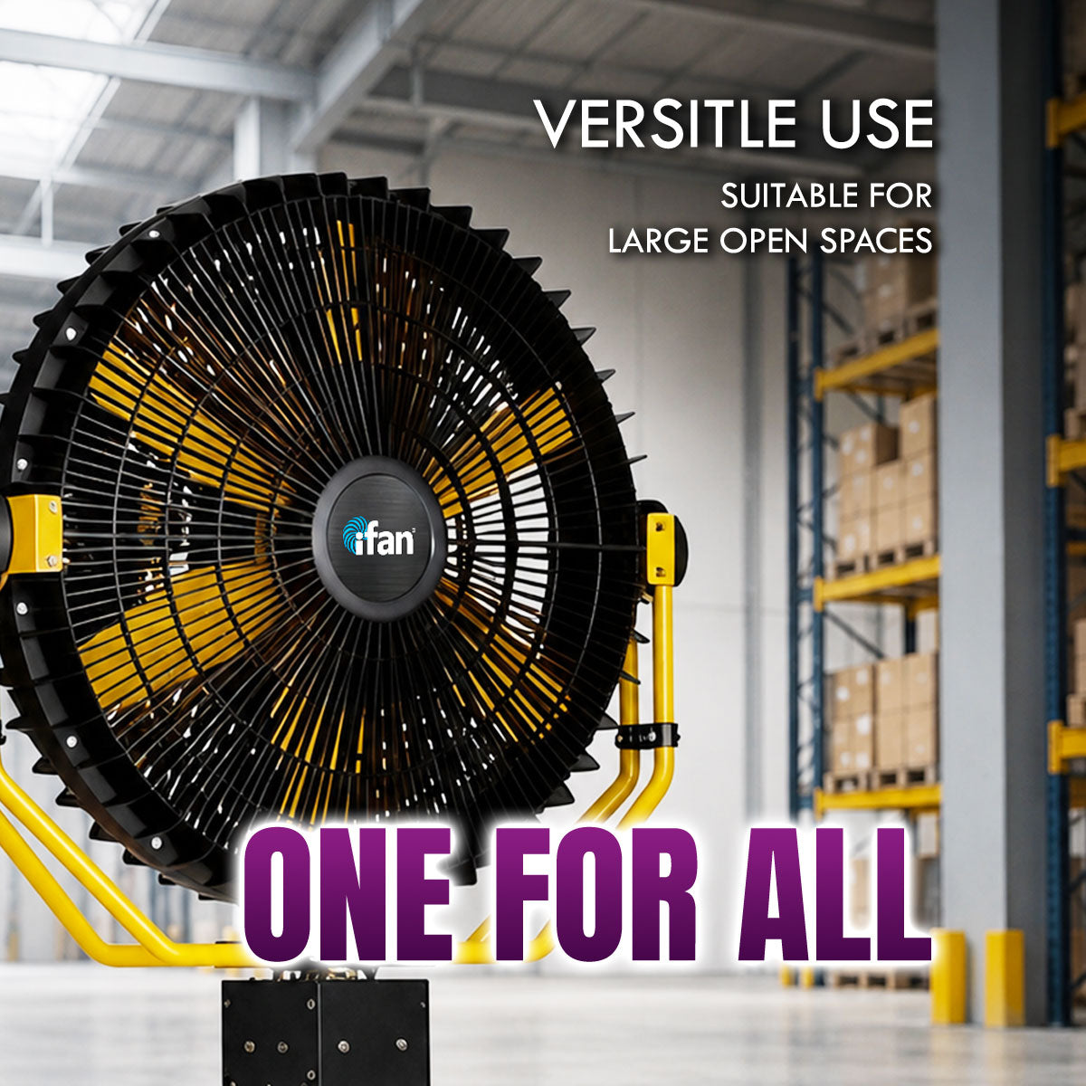 iFan 36” Big Industrial Drum Fan with Oscillation - Powerful, Direct-drive Motor, 6 Blades, Portable, Wheels, IF3688