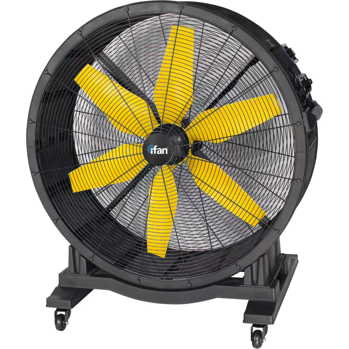 iFan 48” Big Industrial Drum Fan - Powerful, Direct-drive Motor, 6 Blades, Portable, Wheels (IF4822)