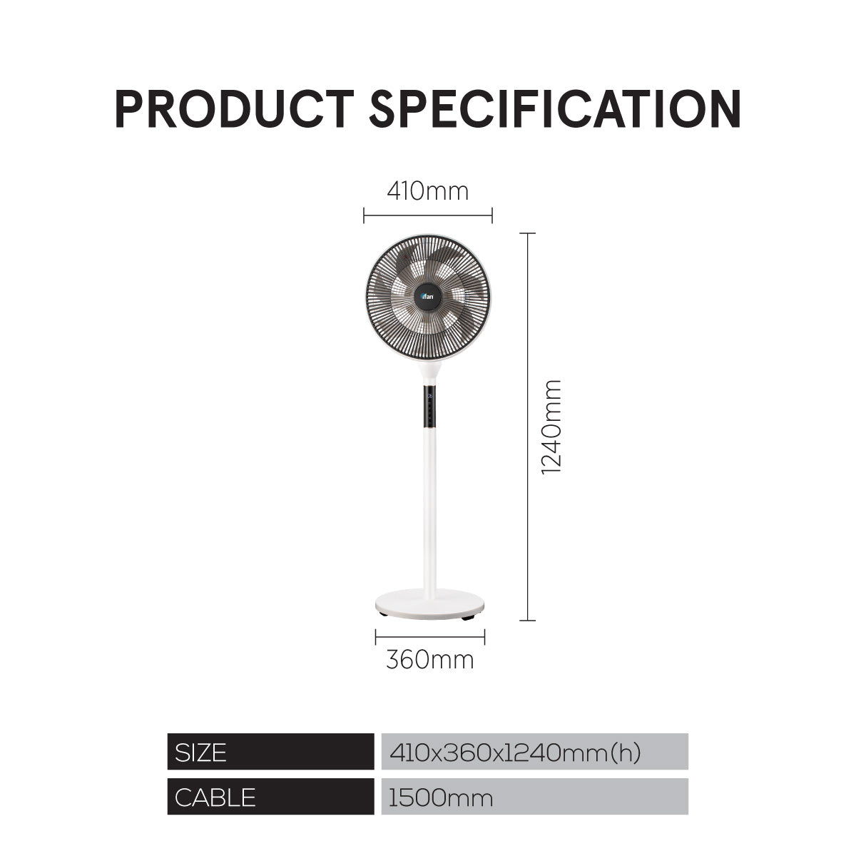 [NEA CLIMATE VOUCHER $400]iFan 14” DC Motor Stand Fan With Figure 8 Oscillation (IF7436)