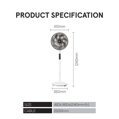 [NEA CLIMATE VOUCHER $400]iFan 14” DC Motor Stand Fan With Figure 8 Oscillation (IF7436)