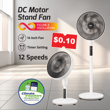[NEA CLIMATE VOUCHER $400]iFan 14” DC Motor Stand Fan With Figure 8 Oscillation (IF7436)