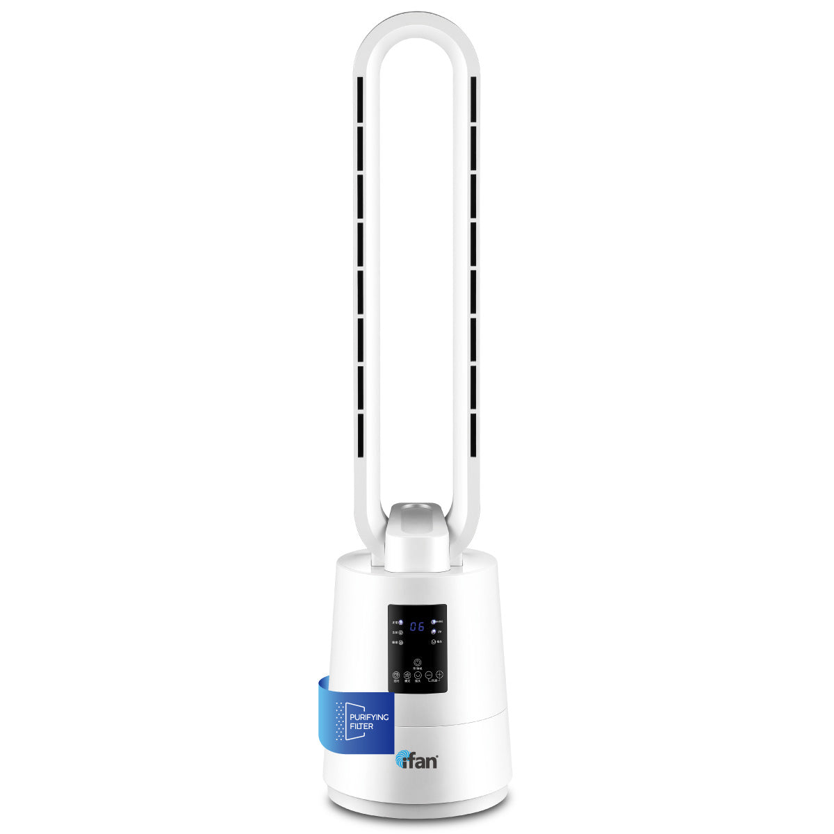 [NEA CLIMATE VOUCHER $400]iFan DC Bladeless Tower Fan – Remote Control, Oscillation, Timer, LED Temp Display, 3 Modes, 12-Speed (IF7461)