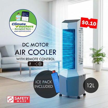 [CLIMATE VOUCHER $400] iFan DC motor Air Cooler With Humidifier | Evaporative Air Cooler | Dust Filters | 12L (IF7475)