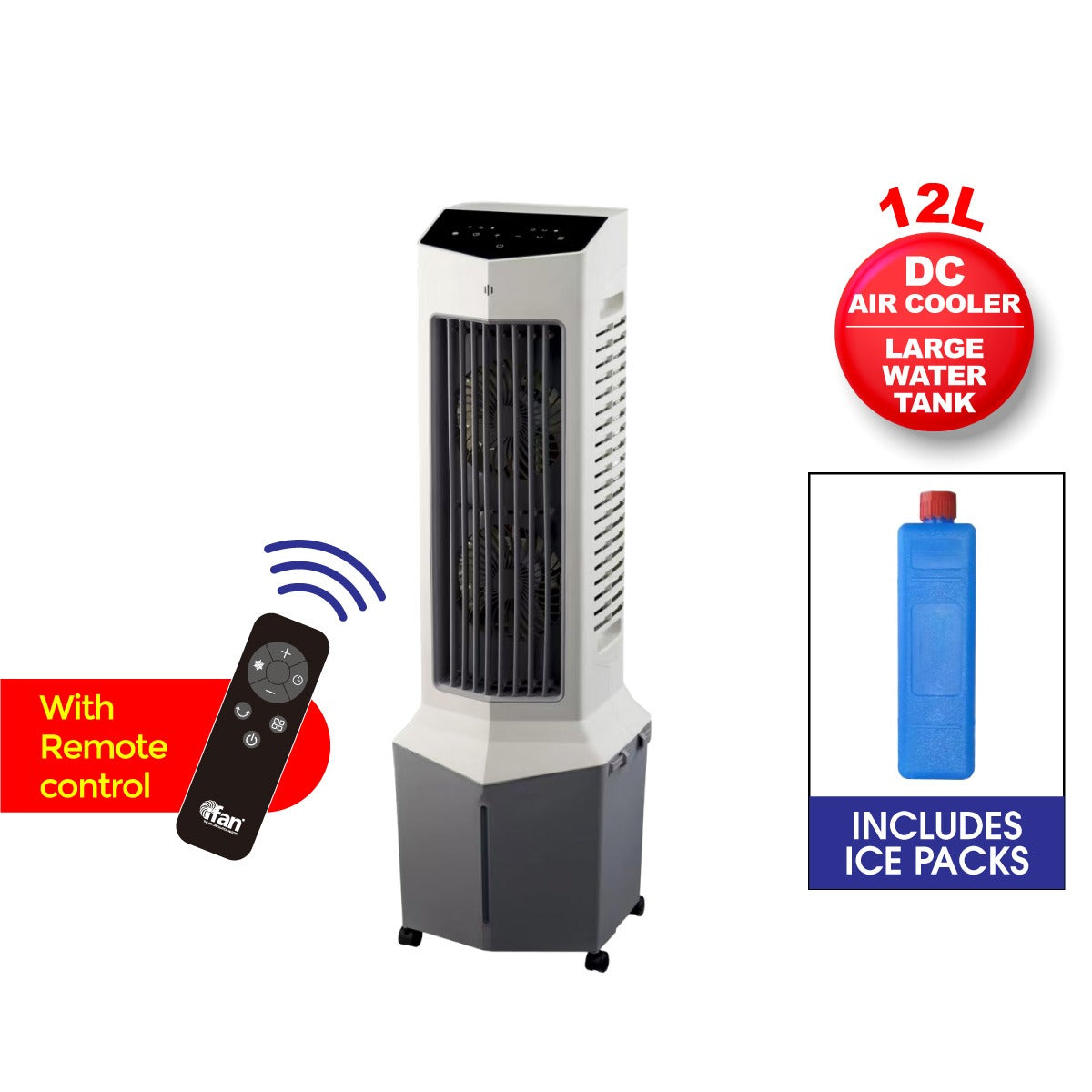 [CLIMATE VOUCHER $400] iFan DC motor Air Cooler With Humidifier | Evaporative Air Cooler | Dust Filters | 12L (IF7475)