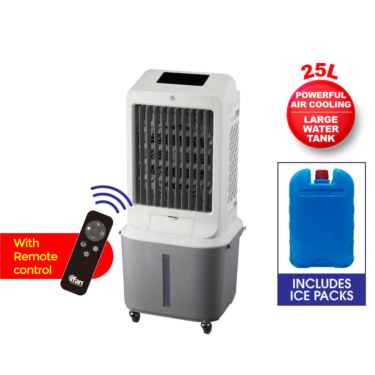 iFan Air Cooler With Humidifier | Evaporative Air Cooler | Dust Filters | 25L Water Tank | 3-Speed (IF7880A)