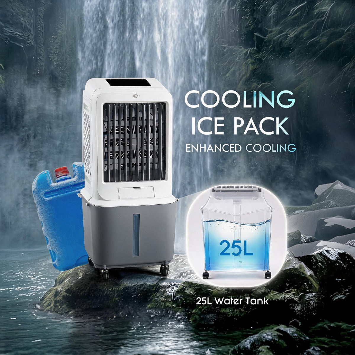 iFan Air Cooler With Humidifier | Evaporative Air Cooler | Dust Filters | 25L Water Tank | 3-Speed (IF7880A)