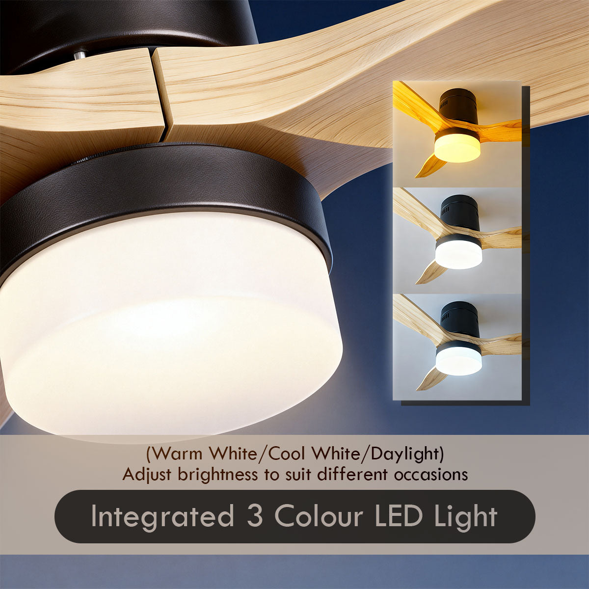 [NEA CLIMATE VOUCHER $400] iFan 46in DC Motor Ceiling Fan | Integrated 3-Colour LED Lights | 6 Speed Selection (IF8346DGBK)