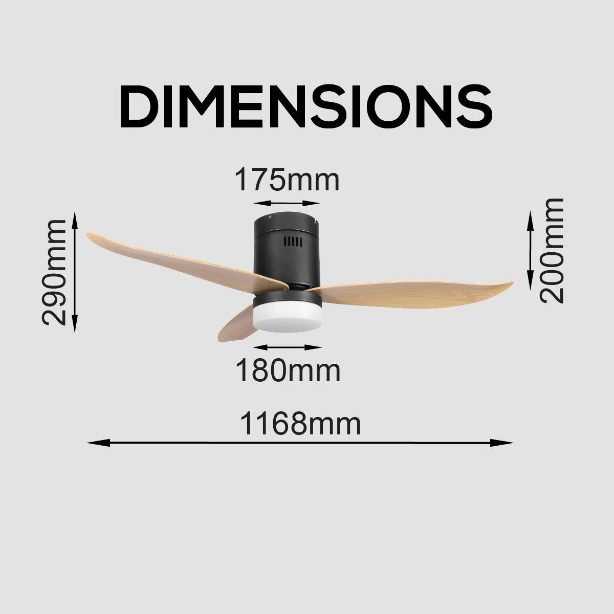 [NEA CLIMATE VOUCHER $400] iFan 46in DC Motor Ceiling Fan | Integrated 3-Colour LED Lights | 6 Speed Selection (IF8346DGBK)