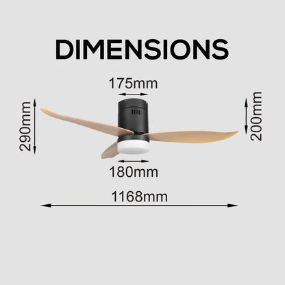 [NEA CLIMATE VOUCHER $400] iFan 46in DC Motor Ceiling Fan | Integrated 3-Colour LED Lights | 6 Speed Selection (IF8346DGBK)