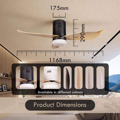 [NEA CLIMATE VOUCHER $400] iFan 46in DC Motor Ceiling Fan | Integrated 3-Colour LED Lights | 6 Speed Selection (IF8346DGBK)